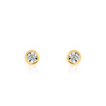 Boucles d&rsquo;oreilles or 750 jaune diamant