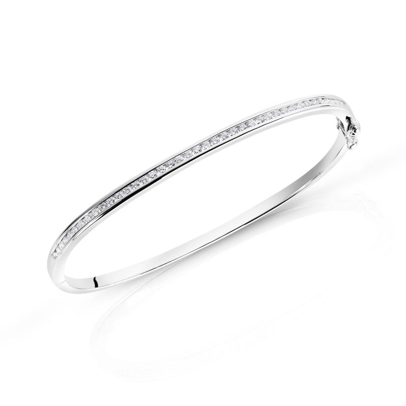 bracelet or 750 blanc diamant bracelet ovale en or blanc 750 demi tour ...