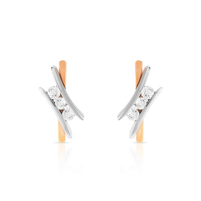 Boucles d' oreilles Trilogy 2 ors 750 diamant