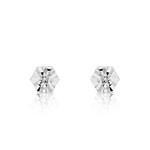 Boucles d&rsquo;oreilles or 750 blanc diamant