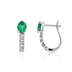 B.o. or 750 blanc &eacute;meraude et diamant