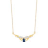 Collier or 750 2 tons saphir et diamant