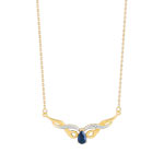 Collier or 750 2 tons saphir et diamant
