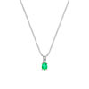 Collier or 750 blanc émeraude et diamant
