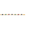 Bracelet or 750 2 tons émeraude et saphir et rubis et diamant