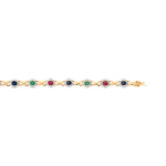 Bracelet or 750 2 tons �meraude et saphir et rubis et diamant