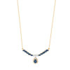Collier or 750 2 tons saphir et diamant
