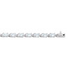 Bracelet or 750 blanc aigue-marine et diamant