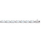 Bracelet or 750 blanc aigue-marine et diamant