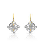 Boucles d&rsquo;oreilles or 750 2 tons diamant