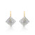 Boucles d'oreilles or 750 2 tons diamant