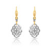 Boucles d'oreilles or 750 2 tons diamant