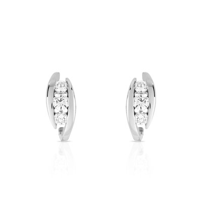 Demi-Créoles Trilogy or 750 blanc diamant