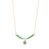 Collier or 750 2 tons émeraude et diamant