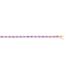 Bracelet or 750 jaune am&eacute;thyste et diamant