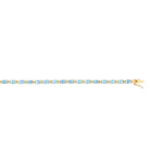 Bracelet or 750 jaune topaze bleue trait&eacute;e et diamant