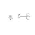 Boucles d&rsquo;oreilles or 750 blanc diamant
