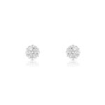 Boucle d&rsquo; oreilles or 750 blanc diamant