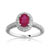 Bague or 750 blanc rubis et diamant