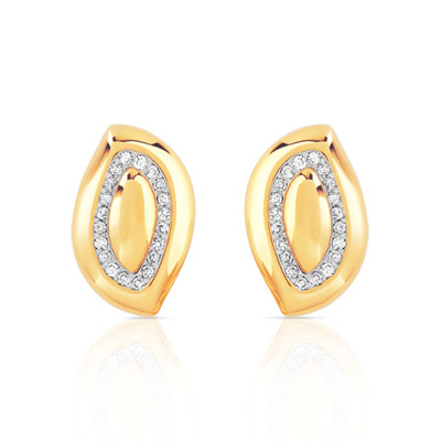 Boucles d oreilles or 750 2 tons diamant