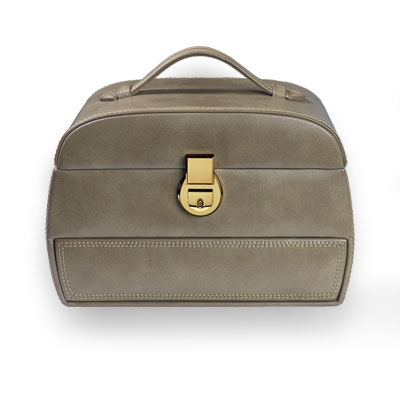 Coffret bijoux cuir imitation kaki - vue 1