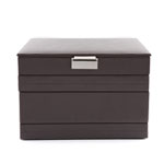 Coffret à bijoux cuir imitation marron