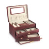 Coffret bijoux cuir imitation marron