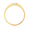 Bague solitaire or 750 jaune diamant 0,15 carat - vue V2