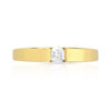 Bague solitaire or 750 jaune diamant 0,15 carat - vue V3