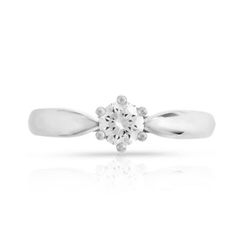 Bague solitaire platine 950 diamant 30/100e de carat