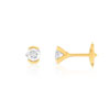 Boucles d'oreilles or 750 jaune diamants - vue VD1