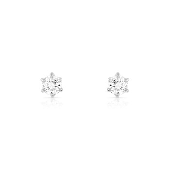 Boucles d'oreilles or 750 blanc diamants