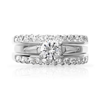 3 bagues argent 925 zirconias