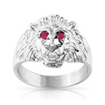 Chevalière argent 925 rubis