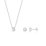 Collier et boucles d&rsquo;oreilles argent 925 zirconia