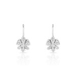 Boucles d&rsquo;oreilles or 750 blanc diamant