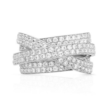Bague or 750 blanc diamant 1,70 carat