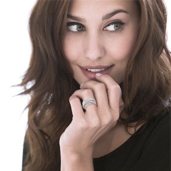 Bague or 750 blanc diamant 1,70 carat