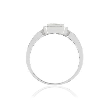Bague or 750 blanc diamant