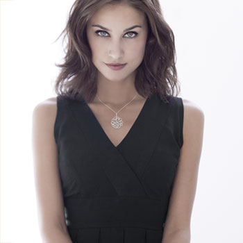 Collier or 750 blanc diamant