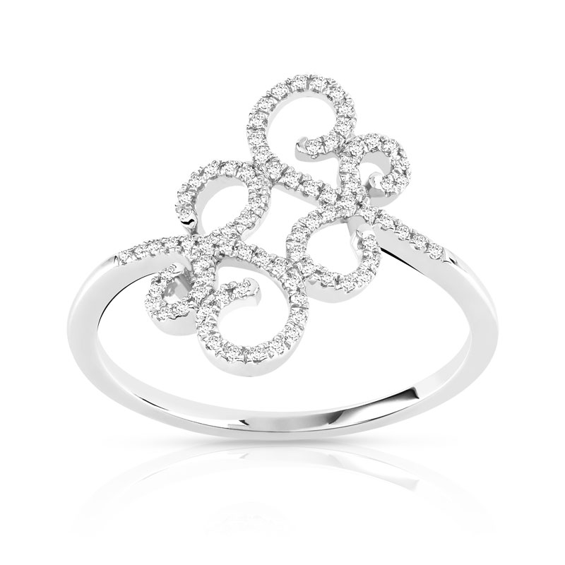 Bague or 750 blanc diamant - vue V1