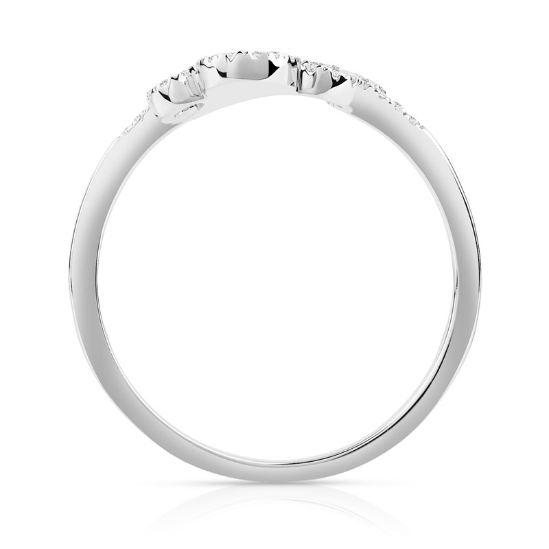 Bague or 750 blanc diamant - vue V2