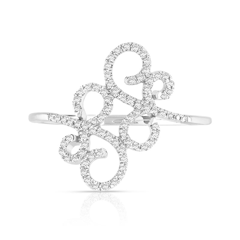 Bague or 750 blanc diamant - vue V3