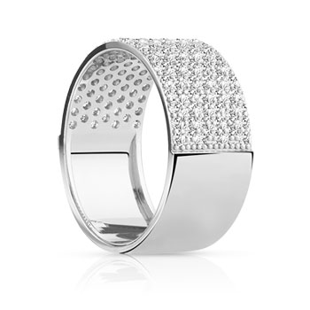 Bague or 750 blanc diamant