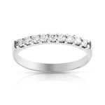 Alliance demi tour or 750 blanc diamant