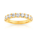 Alliance demi-tour or 750 jaune diamant