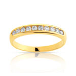 Alliance demi-tour or 750 jaune diamant