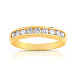 Alliance demi-tour or 750 jaune diamant