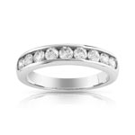 Alliance demi-tour or 750 blanc diamant