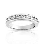 Alliance demi-tour or 750 blanc diamant